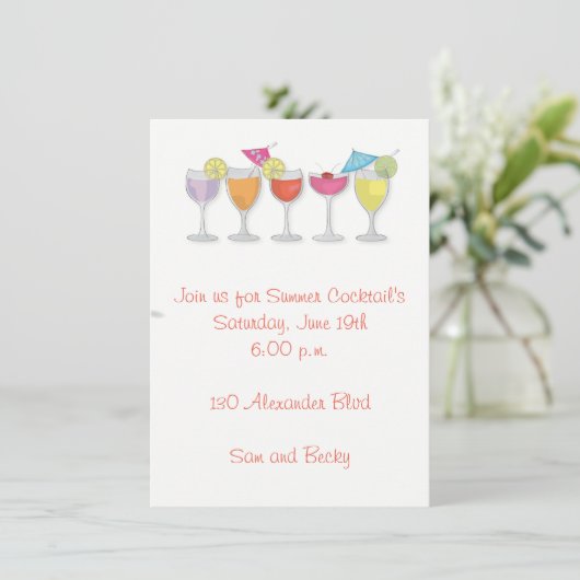 Invitation Boissons d'été (Debout devant)