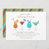 Invitation Boissons d'été amusantes Fête de cocktail (Devant / Derrière)