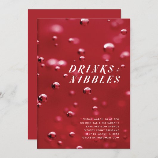 Invitation Boissons et biscuits (Devant / Derrière)