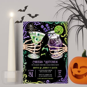 Invitation Boissons et costumes d'Halloween Sorcières