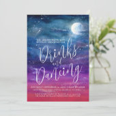 Invitation Boissons et fête de mariage dansante sous les étoi (Debout devant)