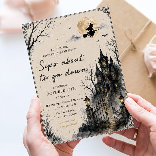 Invitation Boissons gothiques vintage sur le point de descend