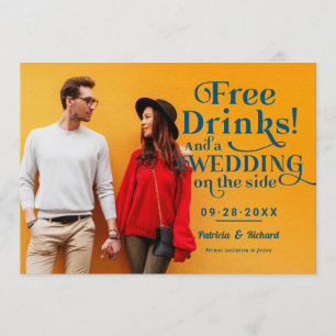 Invitation Boissons Gratuites Amusant Mariage Décontracté Enr