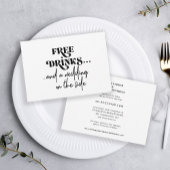 Invitation Boissons gratuites amusant typographie moderne mar