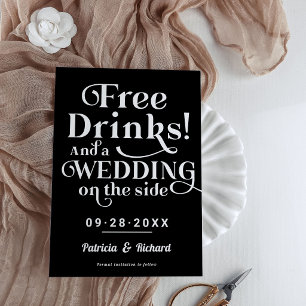 Invitation Boissons Gratuites Drôle Mariage Casual Enregistre