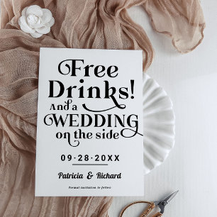 Invitation Boissons Gratuites Drôle Mariage Formel Enregistre