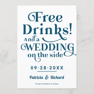 Invitation Boissons Gratuites Drôle Mariage Formel Enregistre
