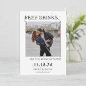 Invitation Boissons gratuites Enregistrer la date (Debout devant)