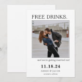 Invitation Boissons gratuites Enregistrer la date (Devant / Derrière)