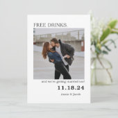 Invitation Boissons gratuites Enregistrer la date (Debout devant)