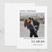 Invitation Boissons gratuites Enregistrer la date (Devant / Derrière)
