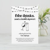 Invitation Boissons gratuites Funny Wedding shower nuptial (Debout devant)