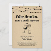 Invitation Boissons gratuites Funny Wedding shower nuptial (Devant)