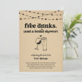Invitation Boissons gratuites Funny Wedding shower nuptial (Debout devant)