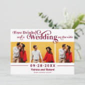 Invitation Boissons Gratuites Mariage Décontracté Enregistrer (Debout devant)