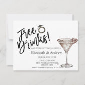 Invitation Boissons Gratuites, Mariage en forme de cœur avec  (Devant)