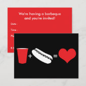 Invitation boissons + hot dogs = amour (Devant / Derrière)