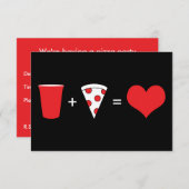 Invitation boissons + pizza = amour (Devant / Derrière)