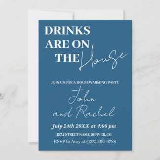 Invitation Boissons sont sur la maison ménage fête de chauffa