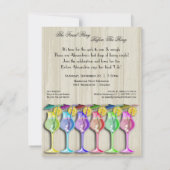 Invitation Boissons tropicales à la mode de parapluie (Dos)