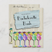 Invitation Boissons tropicales à la mode de parapluie (Devant / Derrière)