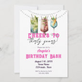 Invitation Boissons tropicales Cheers à 30 ans Anniversaire a (Devant)