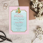 Invitation Boissons tropicales Douche nuptiale au bord de la<br><div class="desc">Amusant et élégant Tropical été piscine nuptiale invitation avec l'ananas aquarelle et boisson. Parfait pour s'amuser au soleil avec votre meilleur copain dans la célébration de la mariée - à être. Ligne d'enveloppe correspondante disponible. Customisez en cliquant sur les cases "Modifier ce modèle de conception" à droite de l'élément, ou...</div>