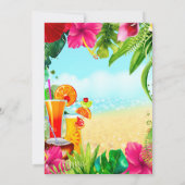 Invitation Boissons Tropicales Fête de Bachelorette d'Été Lua (Dos)