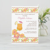 Invitation Boissons tropicales Fête de l'mariée aux fleurs d' (Debout devant)