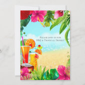 Invitation Boissons Tropicales & Fleurs Réception de Mariage (Dos)