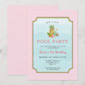 Invitation Boissons tropicales Piscine fête Anniversaire (Devant / Derrière)