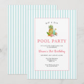 Invitation Boissons tropicales Piscine party Anniversaire Inv (Devant / Derrière)