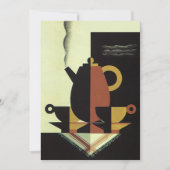 Invitation Boissons vintage Pot à café avec tasses (Devant)