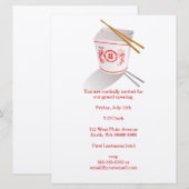 Invitation Boite à emporter du restaurant chinois (Devant / Derrière)