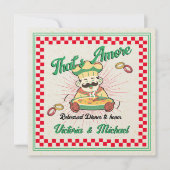 Invitation Boîte à pizza rétro qui est un dîner de répétition (Devant)