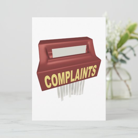 Invitation Boîte à plaintes (Debout devant)