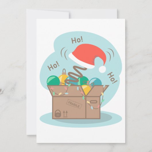 Invitation Boite artisanale avec décoration de Noël et chapea (Devant)