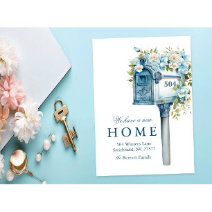 Invitation Boîte aux lettres florale Nouveau domicile Nous av