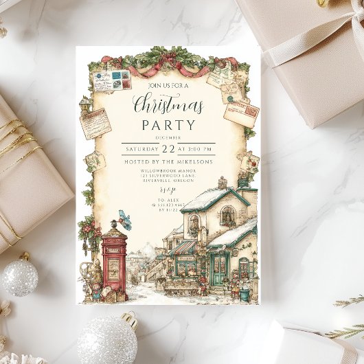 Invitation Boîte aux lettres victorienne de Noël