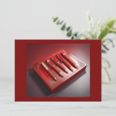 Invitation Boîte Cadeau Et Cinq Stylos À Ballpoint Uniques (Debout devant)