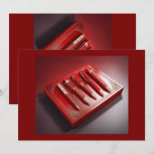 Invitation Boîte Cadeau Et Cinq Stylos À Ballpoint Uniques (Devant / Derrière)