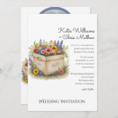 Invitation Boîte cadeau Fleur sauvage de printemps QR Code Ma (Devant / Derrière)