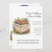 Invitation Boîte cadeau Fleur sauvage de printemps QR Code Ph (Devant / Derrière)