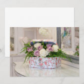 Invitation Boîte Cadeau Fleur Vintage (Devant / Derrière)