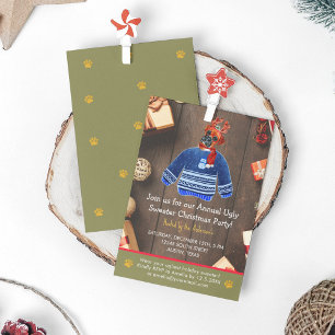 Invitation Boîte de chien Boxer pour les fêtes de Noël Sweate