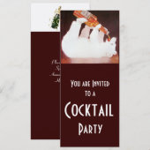 Invitation BOÎTE DE COCKTAIL OURS POLAIRE, blanc marron rouge (Devant / Derrière)