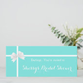 Invitation Boîte de Fête des mariées Turquoise moderne avec B (Debout devant)