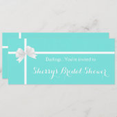 Invitation Boîte de Fête des mariées Turquoise moderne avec B (Devant / Derrière)