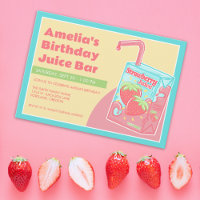 Boite de jus de fraises fête d'anniversaire