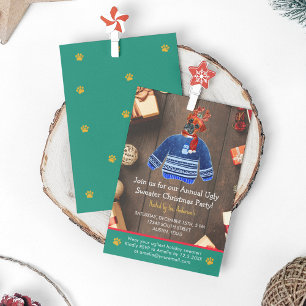 Invitation Boîte de Noël Boxer T-shirt hideux Fête de Noël